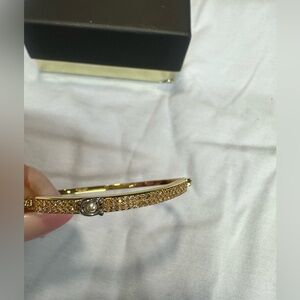 Coach Gold Bangle Bracelet with Crystal Accents. New no includes the box